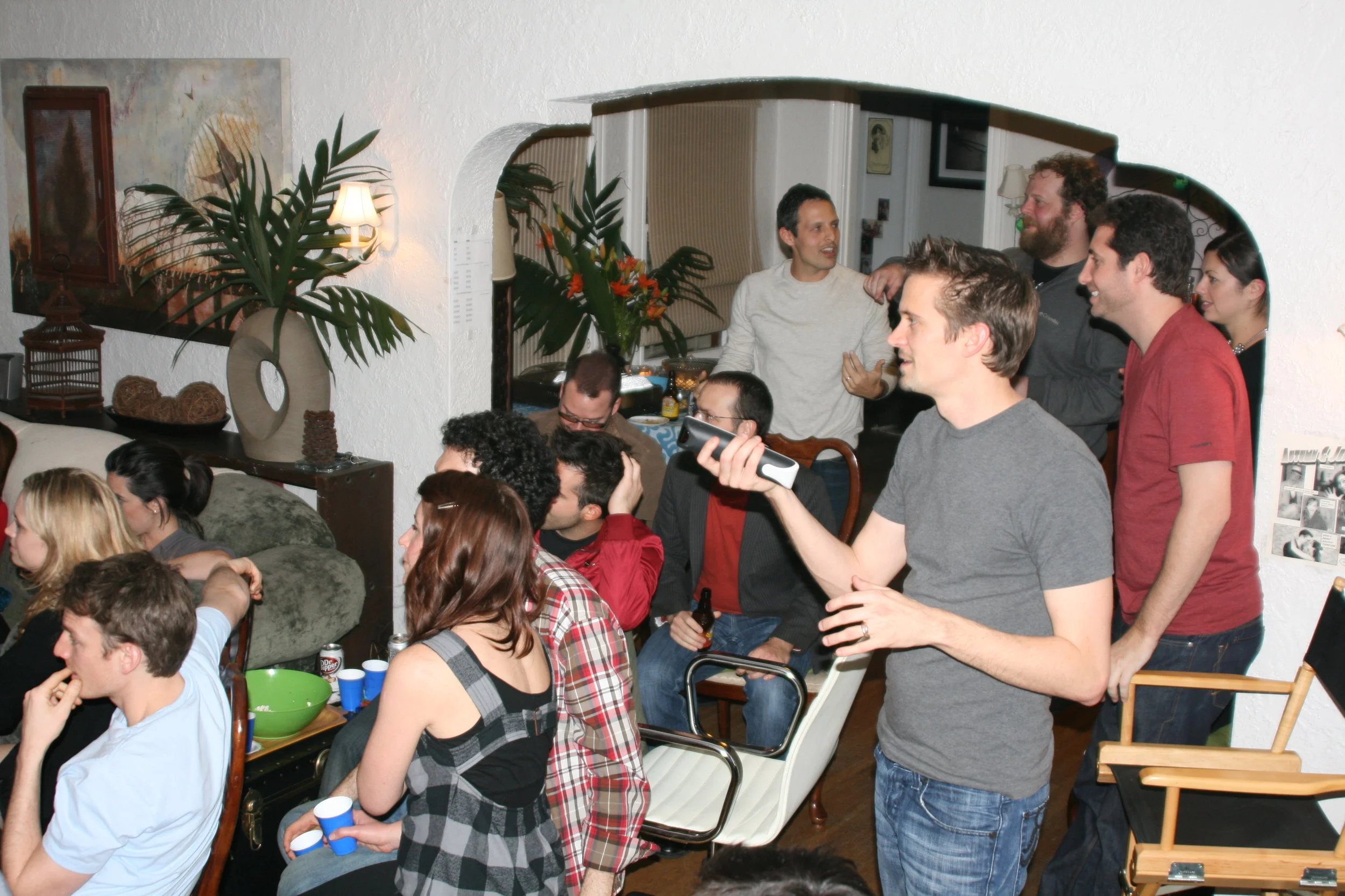 Watching the results… (you can see some of my “Avatar” decorating theme happening in the background…)