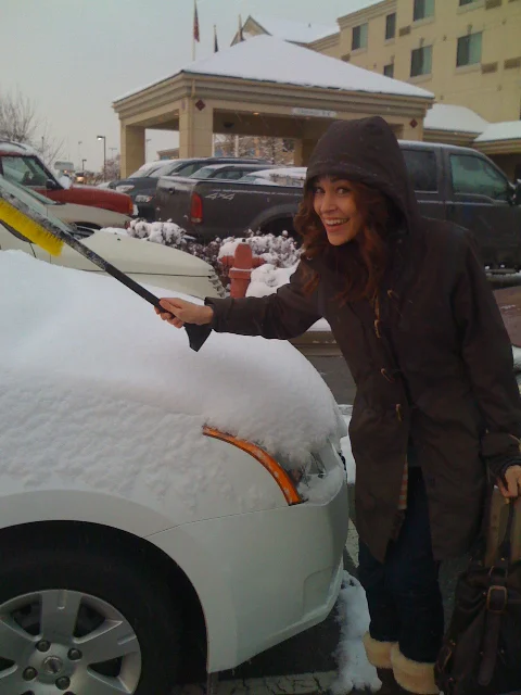Being a California girl, I had no idea that you had to scrape ice off a windshield, and even less of an idea of how I was supposed to do that!
