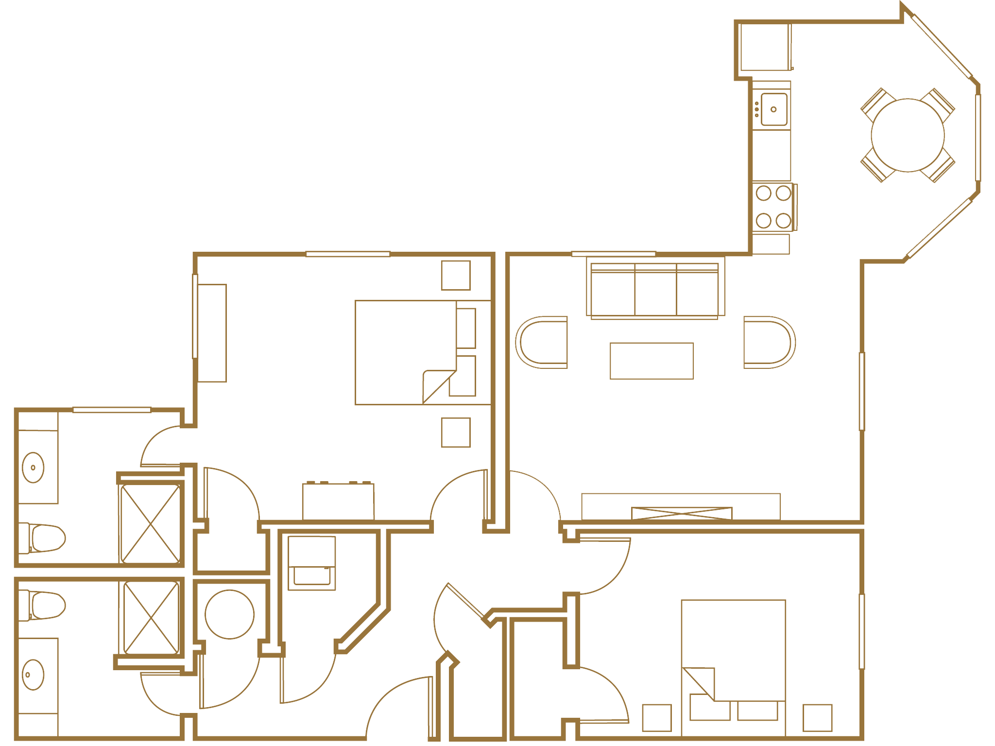 two bed two bath floor plan