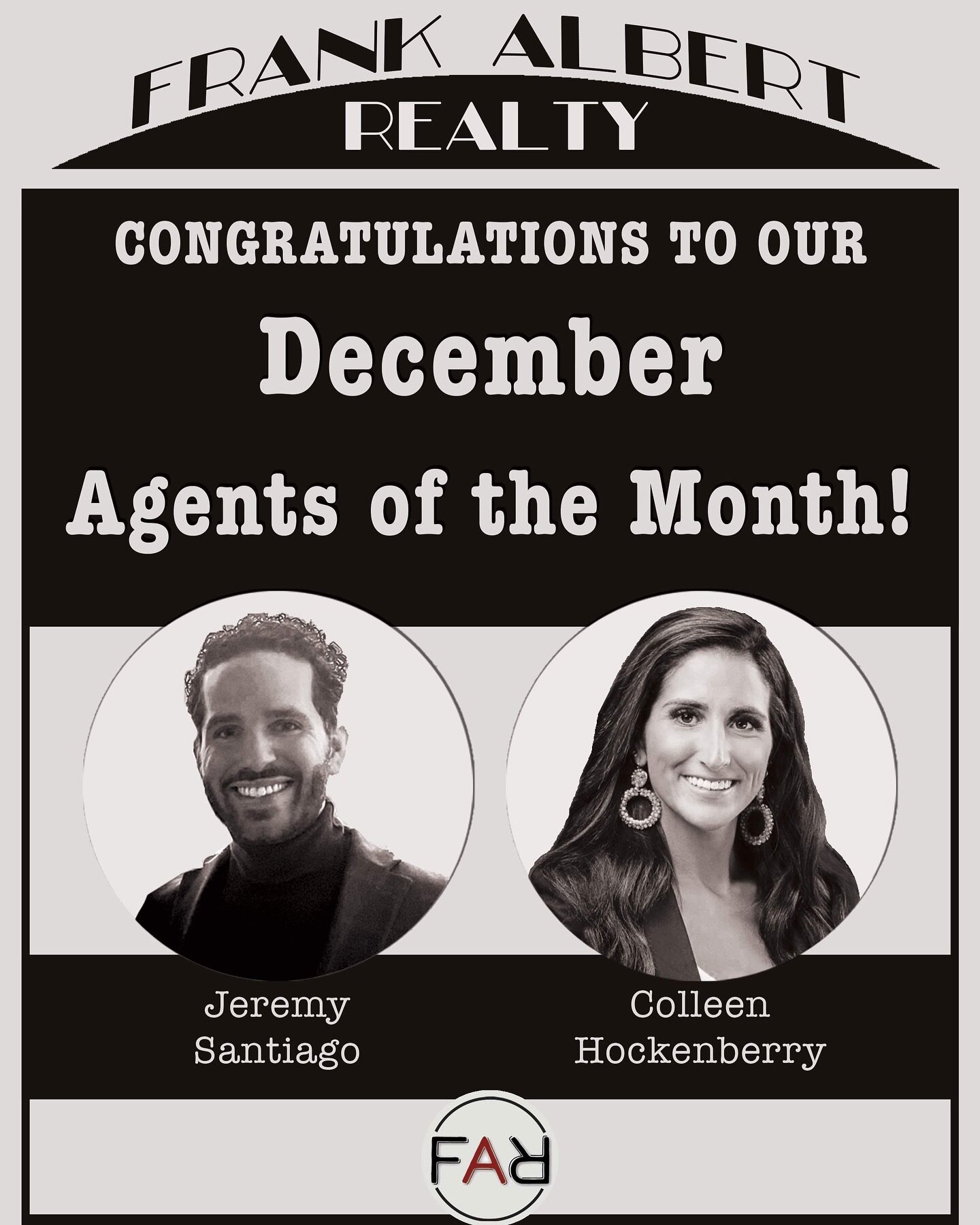 Shoutout to @multifamilyman and @colleentheresa_realtor for being agents of the month for December!!! 🥳