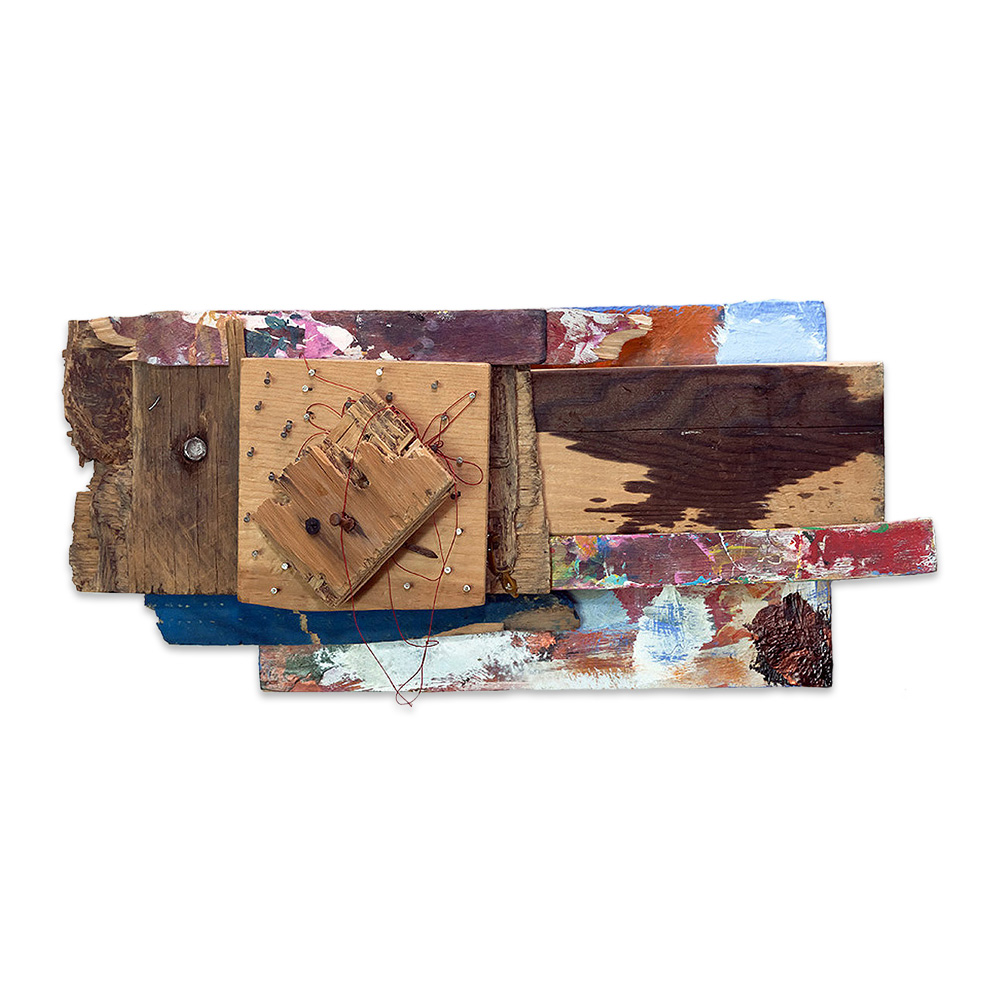  HEATHER'S PALETTE 2014 found objects/mixed media collage 9 x 15 x 5 in 