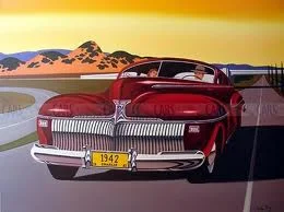 1942 DeSoto Airfoil Coupe (DeSoto ad art CIRCA 1942)