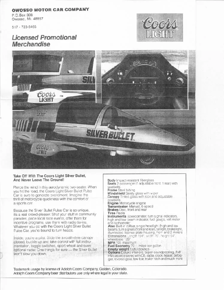 Coors Light Silver Bullet promotion (www.AutoCycles.org)