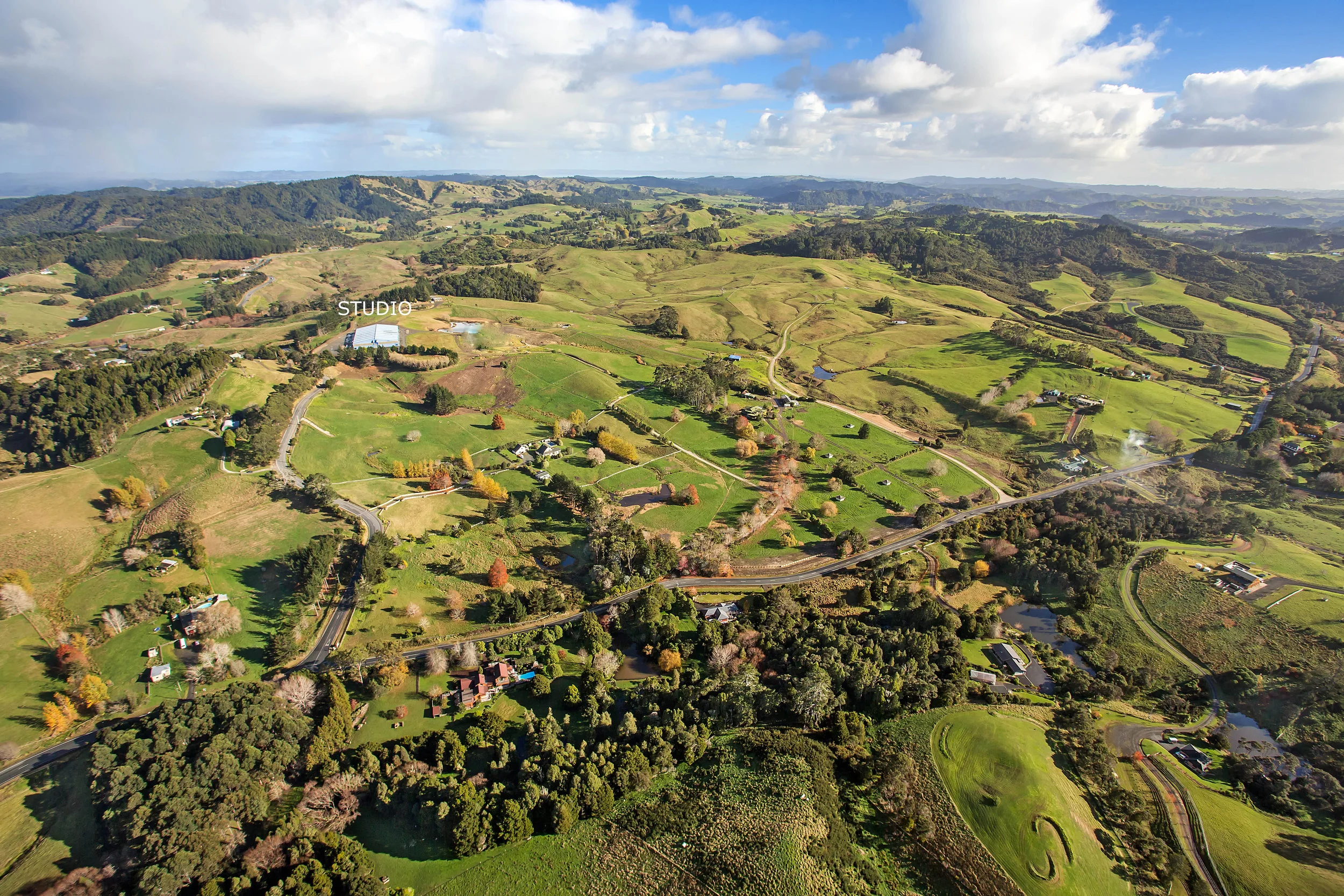 Aerial view looking West