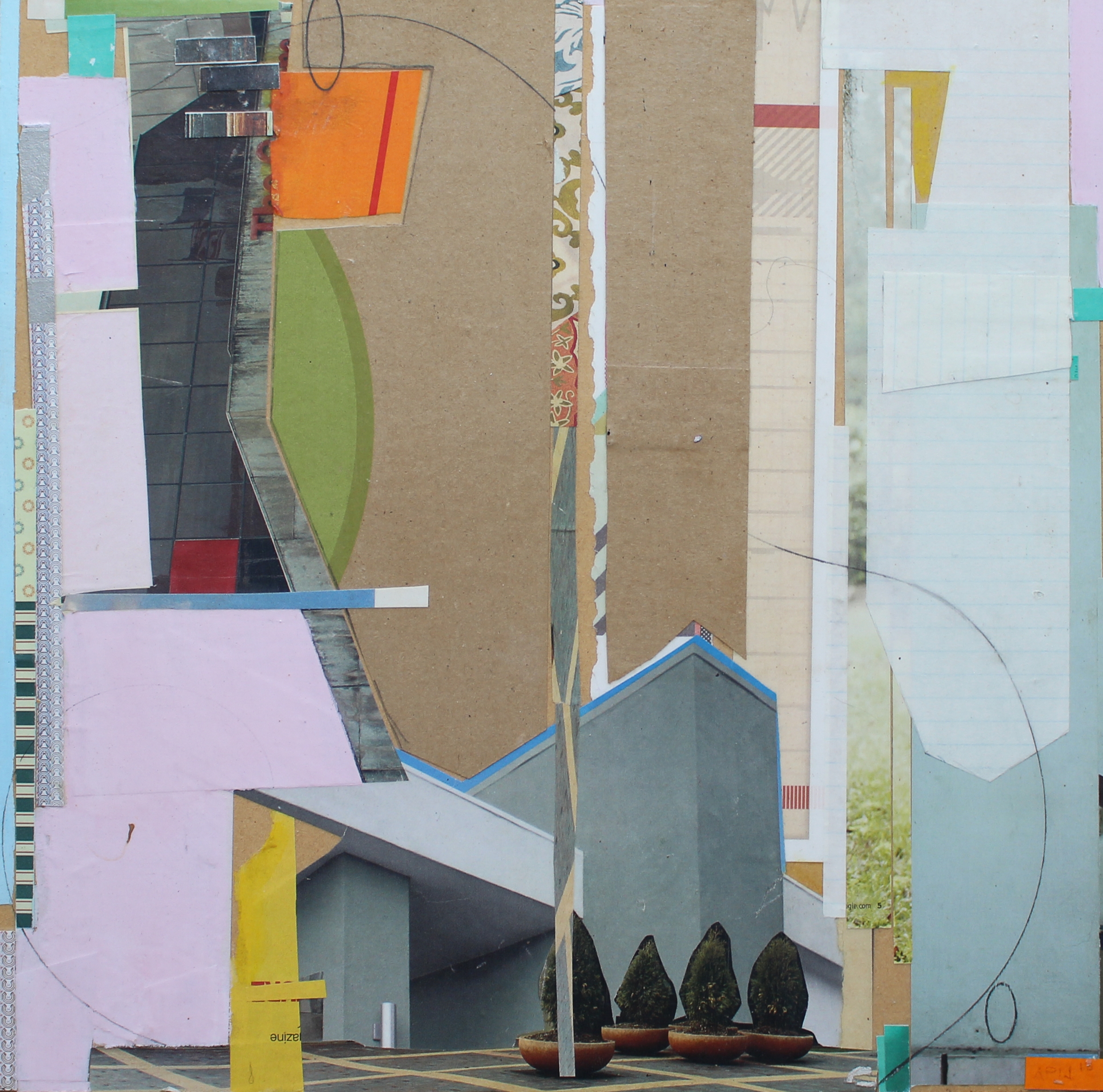 Four Trees, Mixed Media, 15 x 15", 2015