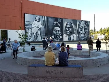 Photo courtesy of Coughlin Porter Lundeen The 25-foot murals were integrated into the new buildings as part of the structural system.