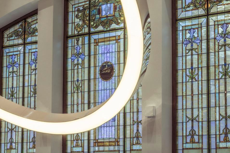 Stained glass and the halo. (Photo by Daniels Real Estate)