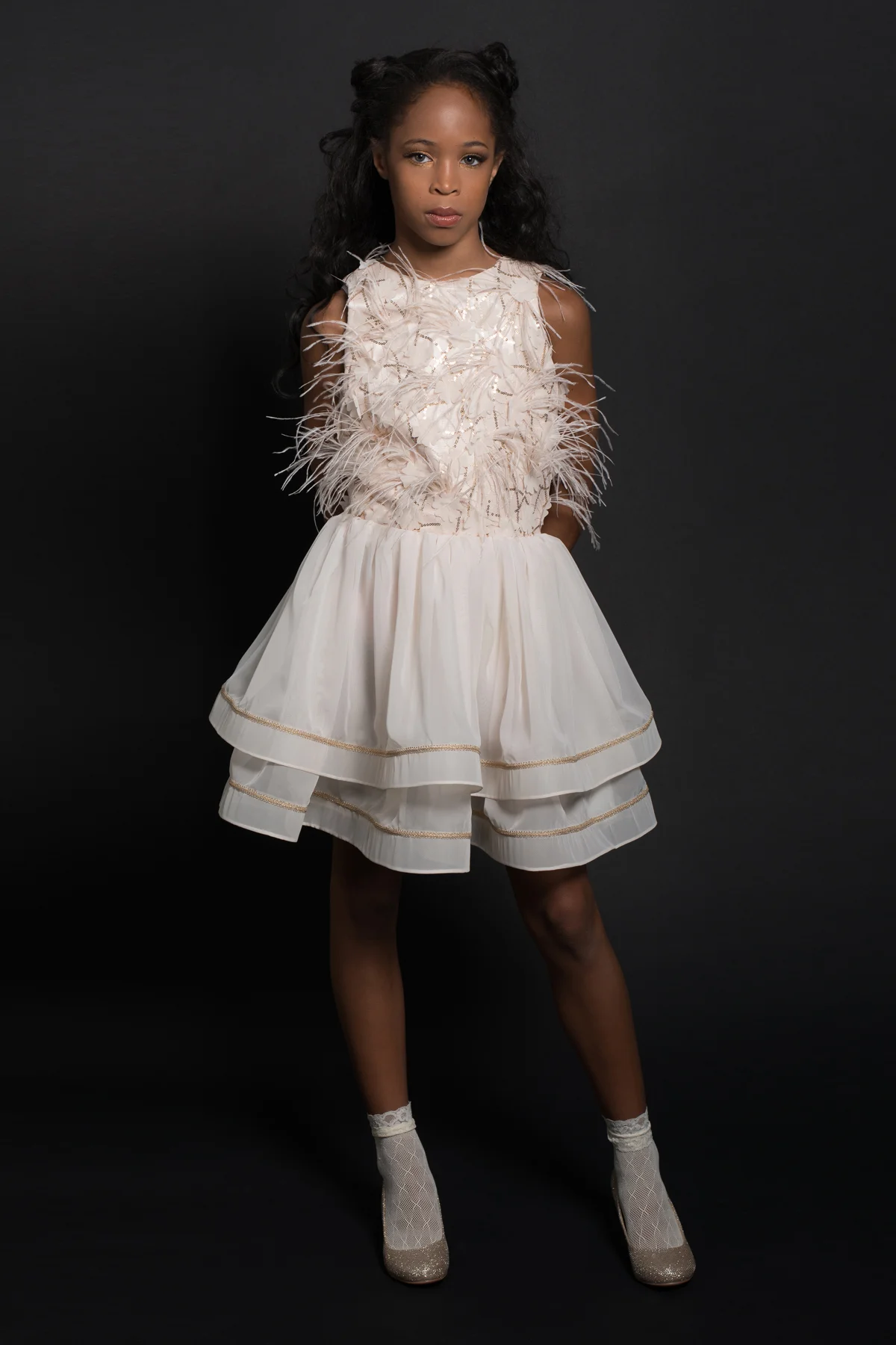 Ivory Ostrich Feather Dress
