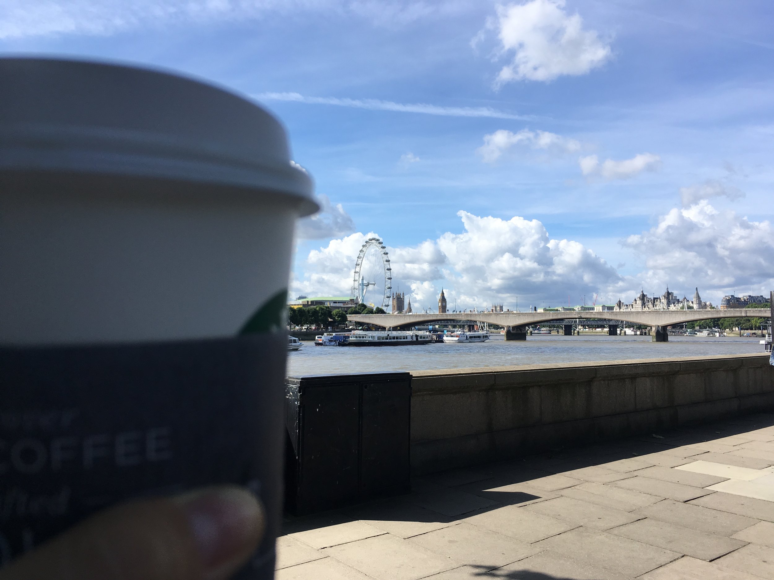 Sunday: beautiful day to spend hours on the Thames watching the worlds marathon