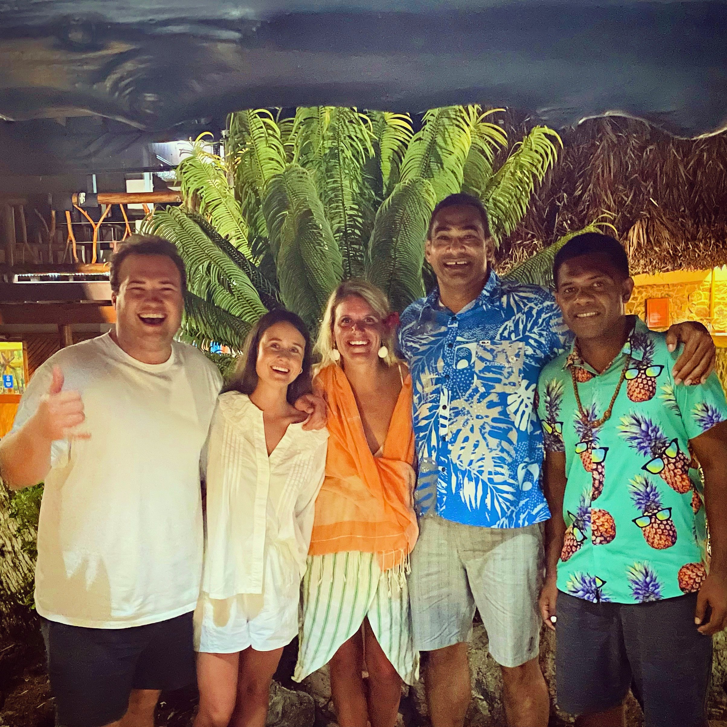 Copy of Dinner with photographers Oliver Neville and Kate Torpy,  and Castaway Island_s Steven Andrews and Meli Titoko, at Castaway Island..JPG