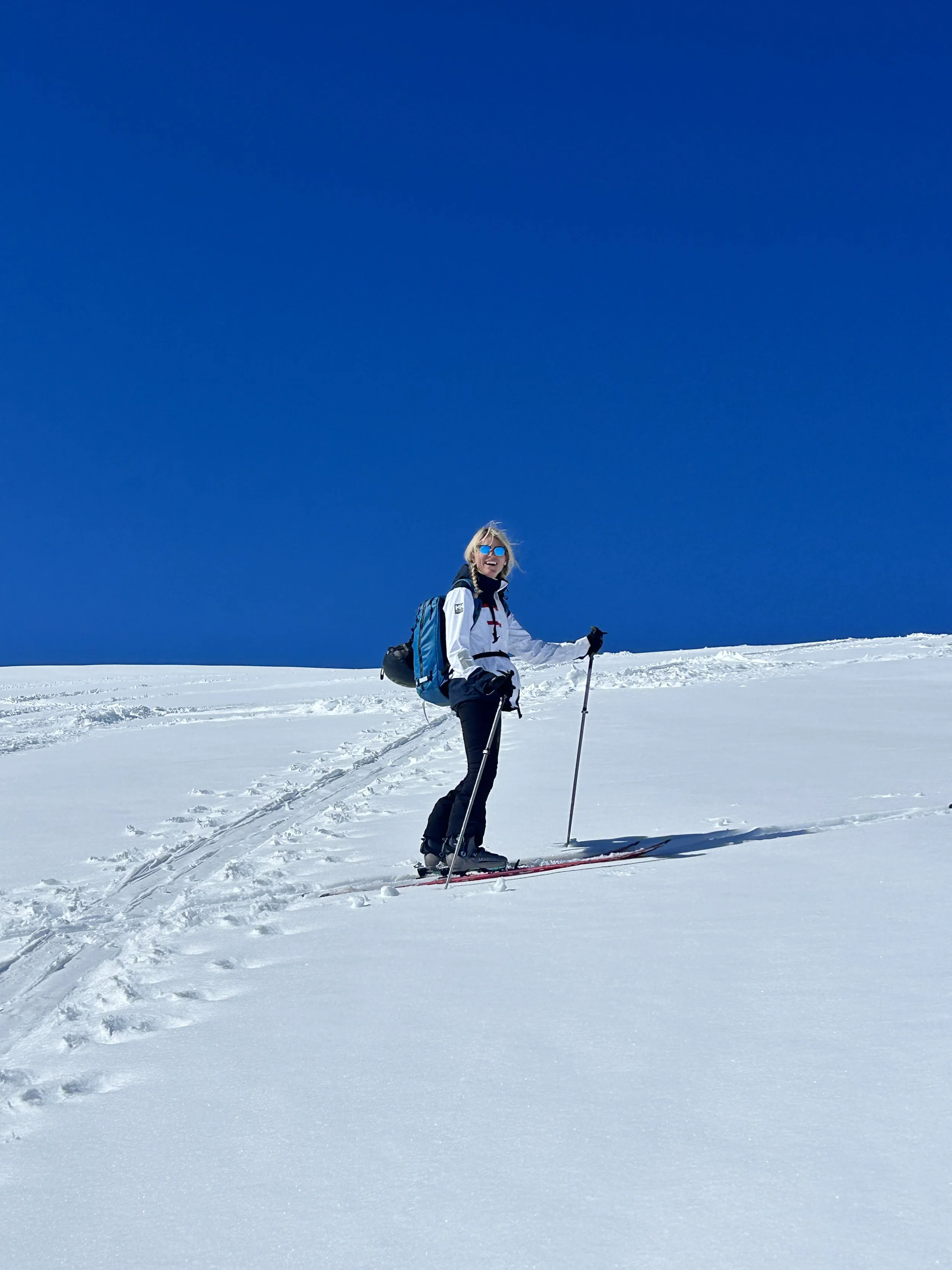 Norway- author poses on slopes.JPG