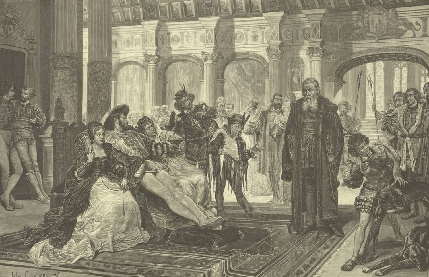 Print by Jules-Arsène Garnier, Le Roi s’amuse (1888).