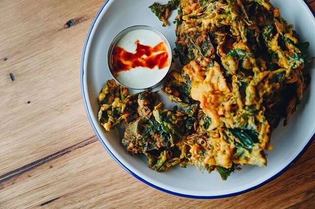 there was literal outcry when we accidentally took this dish off the last menu. but rejoice&mdash; the spinach chaat is back @bhang_brunswick. vegan friendly, chickpea battered spinach, crisp fried and lipsmack good. dine-in only, book now via the we