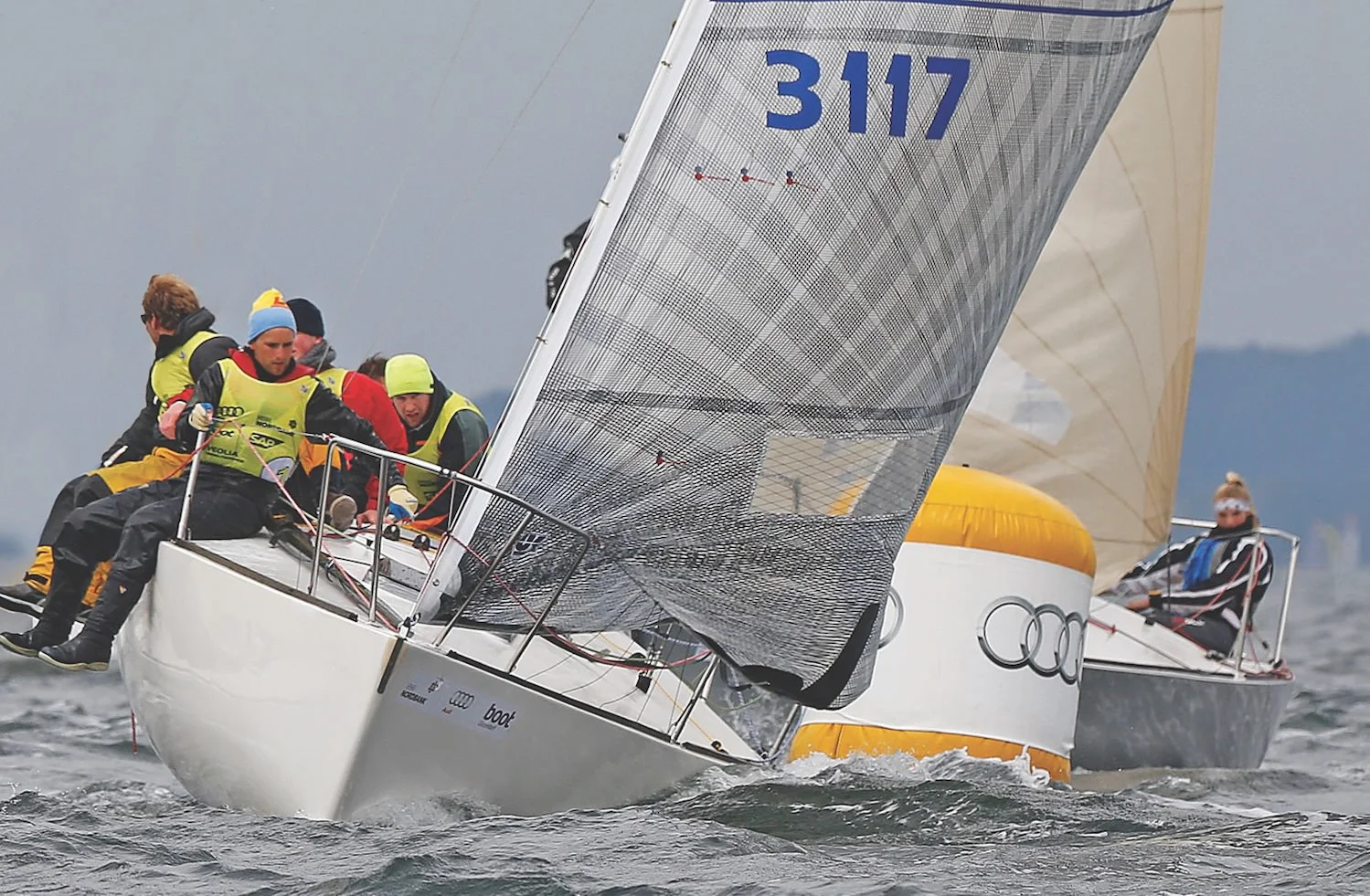 Peer Kock's J/24, above, won the 43 boat fleet Kiel Week 2013.