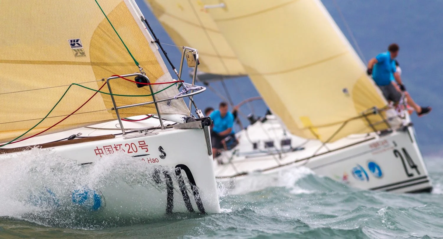 Two Beneteau 40.7s racing with aramid Flex No. 3 genoas at the China Cup International Regatta.
