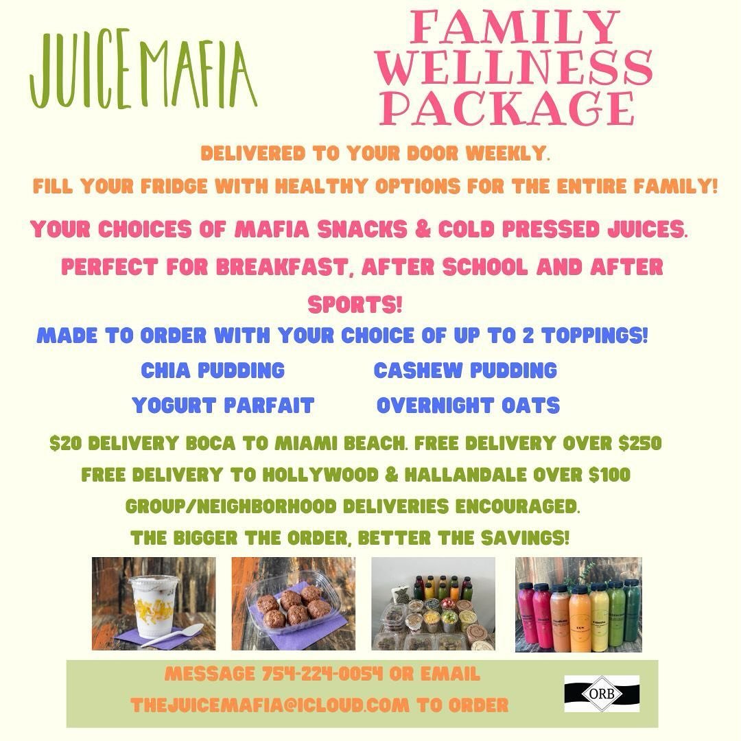 Mother&rsquo;s Day is the perfect day to jump on the Family Wellness Delivery bandwagon! 

Take control of the chaos that is searching for quick, healthy options for you and your family. Let Juice Mafia deliver to your door, once or twice a week, a v