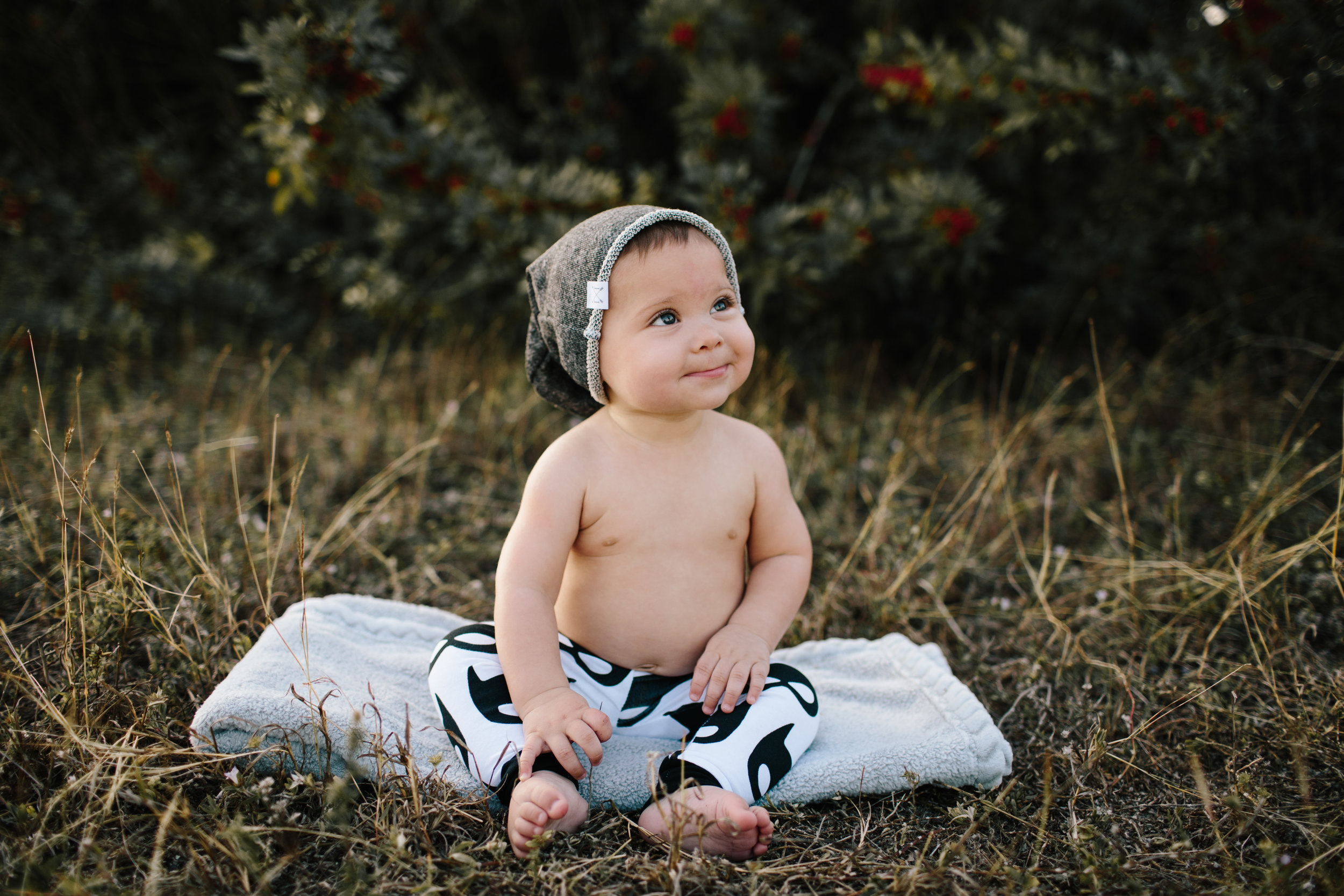 Figs and Foxes terry cloth beanie and Batman leggings