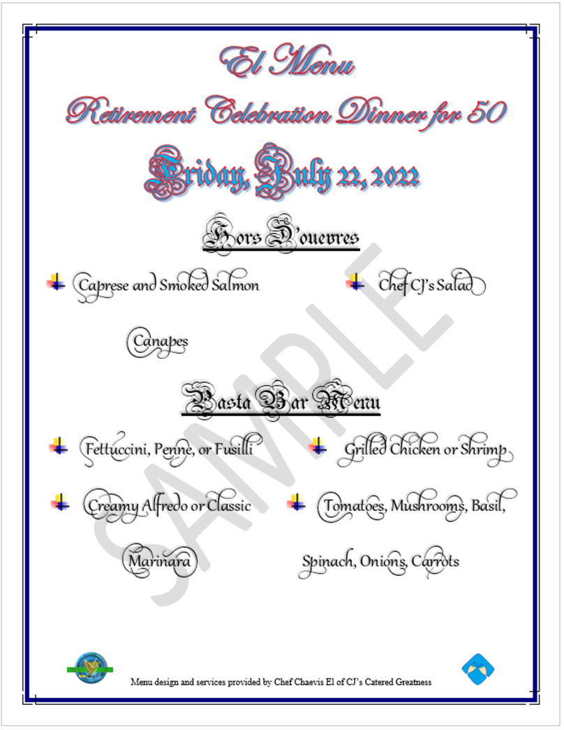 July Retirement Celebration Cocktail Hour and Dinner for 50.png