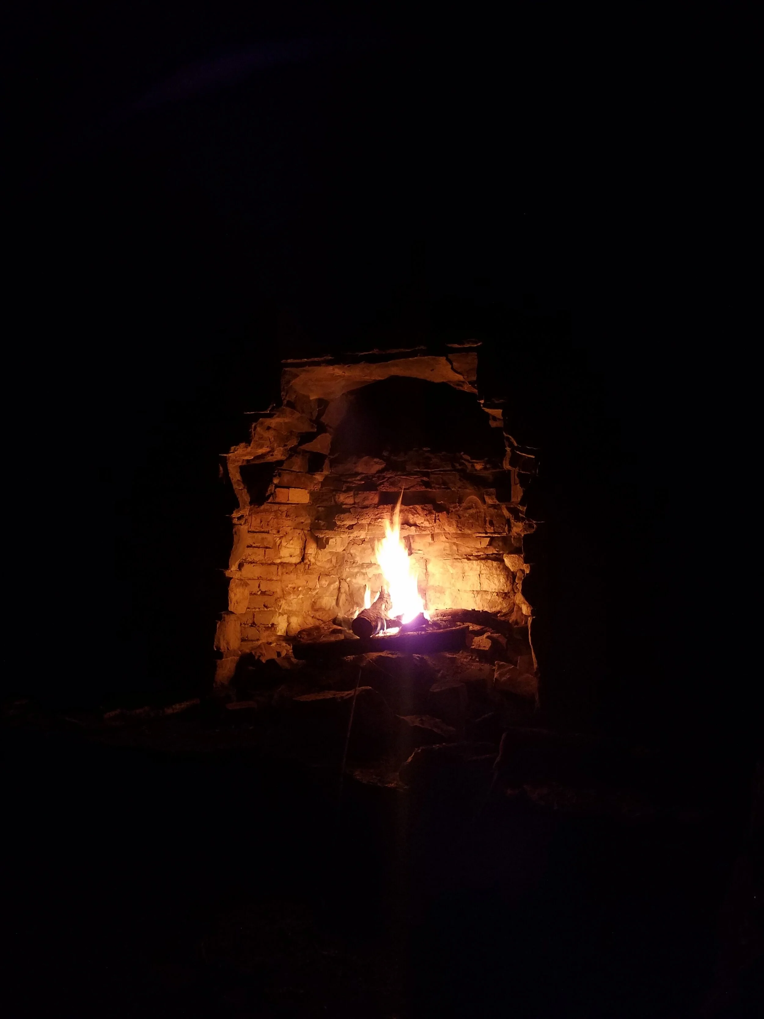 fireplace at the group site