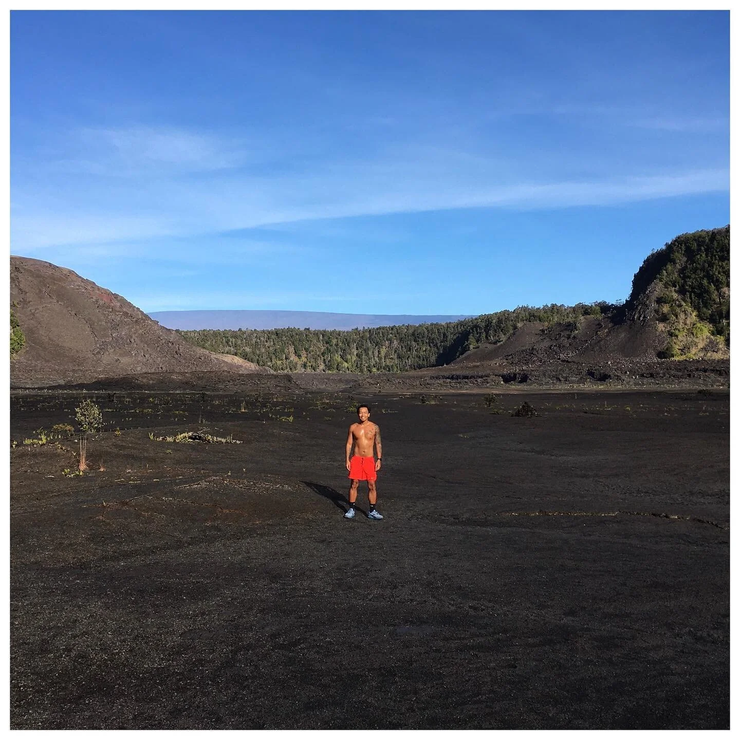 Trail running through a cooled lava lake crater from the 1959 eruption at Kīlauea Iki 
&bull;
&bull;
&bull;
&bull;
&bull;
#bigisland #hawaiilife #kilauea #kilaueaiki #volcano #run #runner #trailrunning #runnungmotivation #rainbow #fog #mist #rain #mo