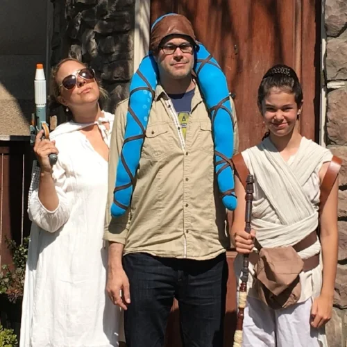 My Parents and I (respectively) dressed up and ready for a night of fun!