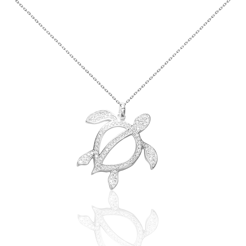 sterling silver necklace,Turtle Pendant