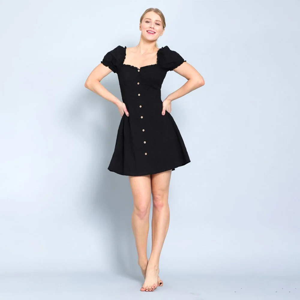 PUFF SLEEVE MICRO RUFFLE FLARE SHORT DRESS 1.jpg