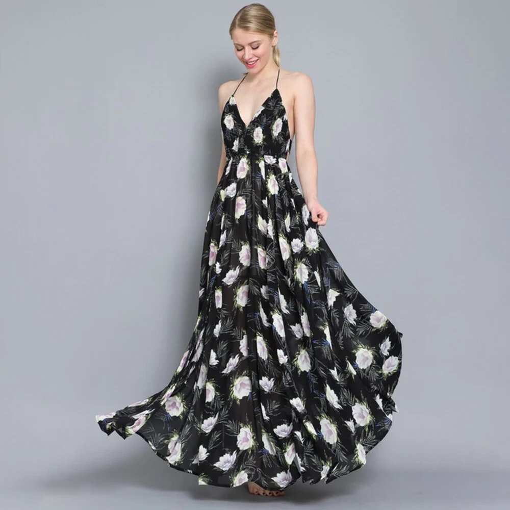 SMOCKED HALTER TIE BACK MAXI DRESS 3.jpg