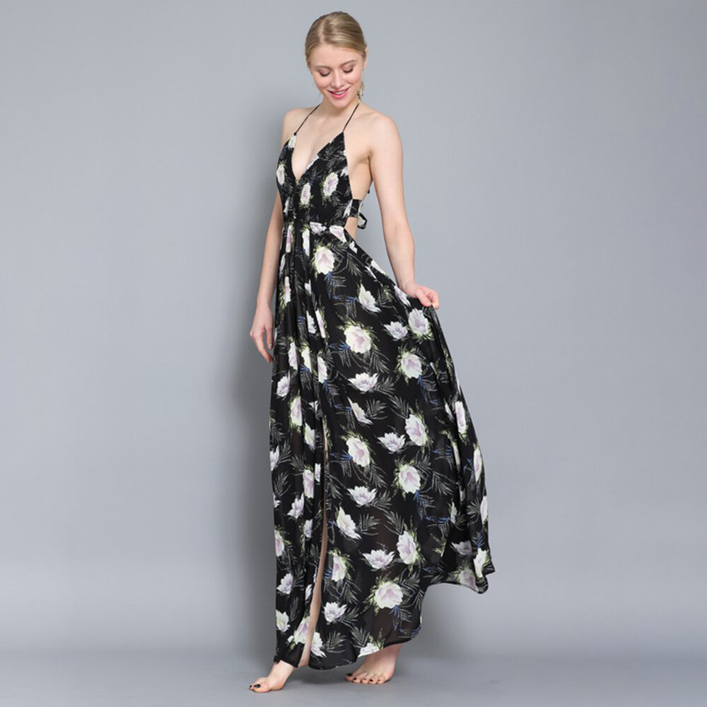 SMOCKED HALTER TIE BACK MAXI DRESS 4.jpg
