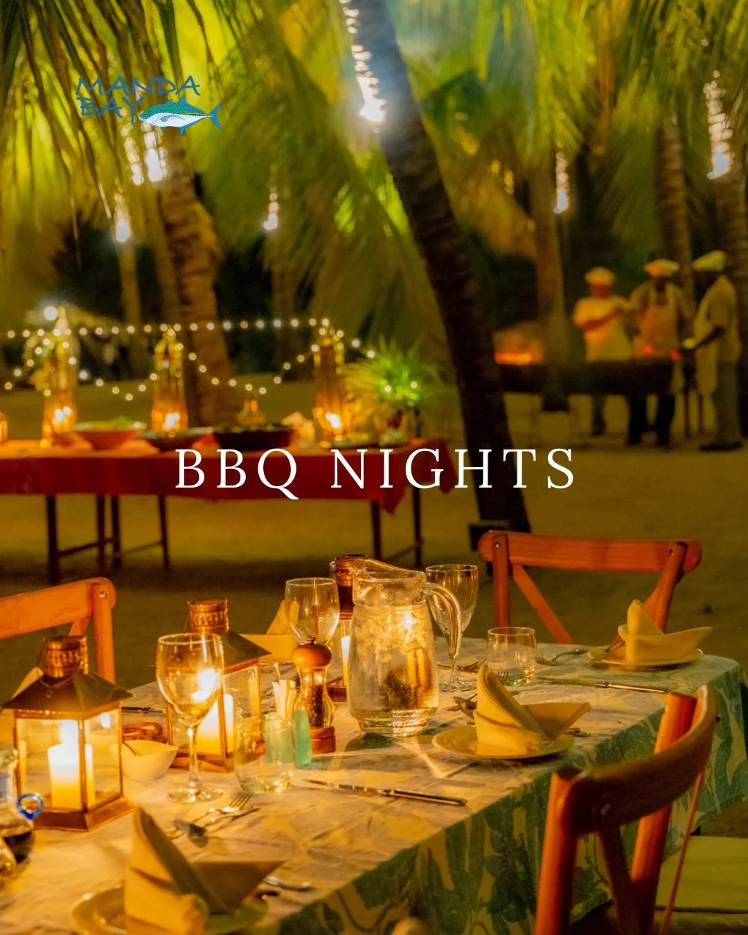 Our BBQ dinners are a guest favourite - and it&rsquo;s easy to see why.

🍤Freshly grilled seafood, cooked right before your eyes👨🏽&zwj;🍳Chefs in action, fires blazing, flavours sizzling A ✨beautiful buffet lit by fairy lights
🌴Tables tucked bene