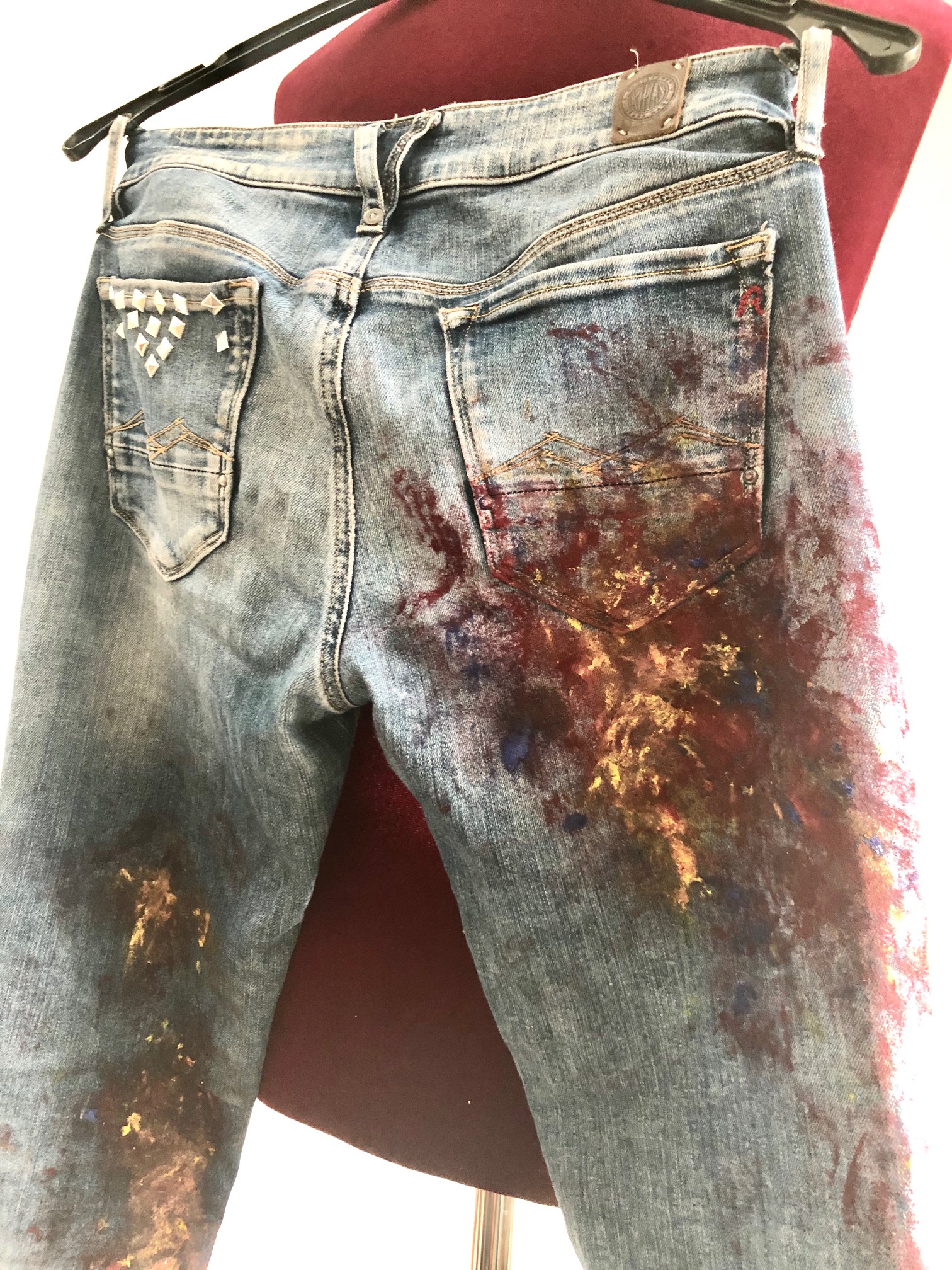 upcycled Art jeans "Adventure"