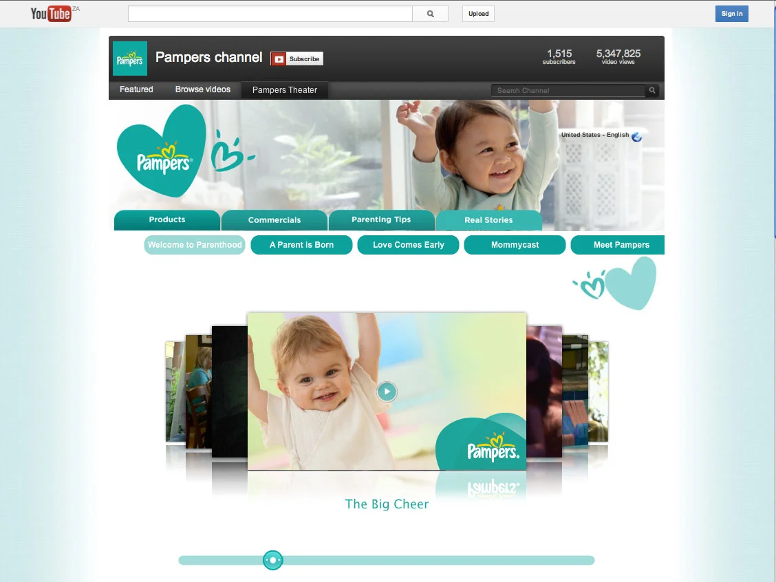 pampers website