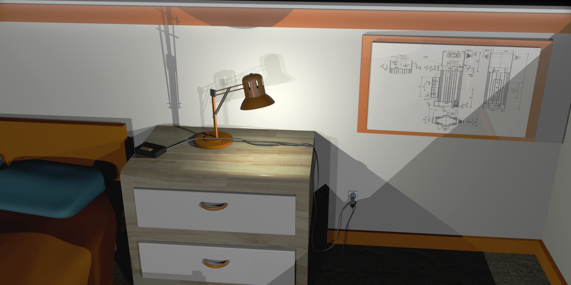 Bedroom Model W/Lights of Studio Apartment Model (2016)