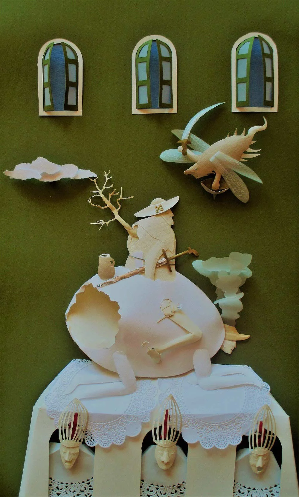 Las Trampas de la Fe Escultura-de-papel 61.5cm x37.5cm