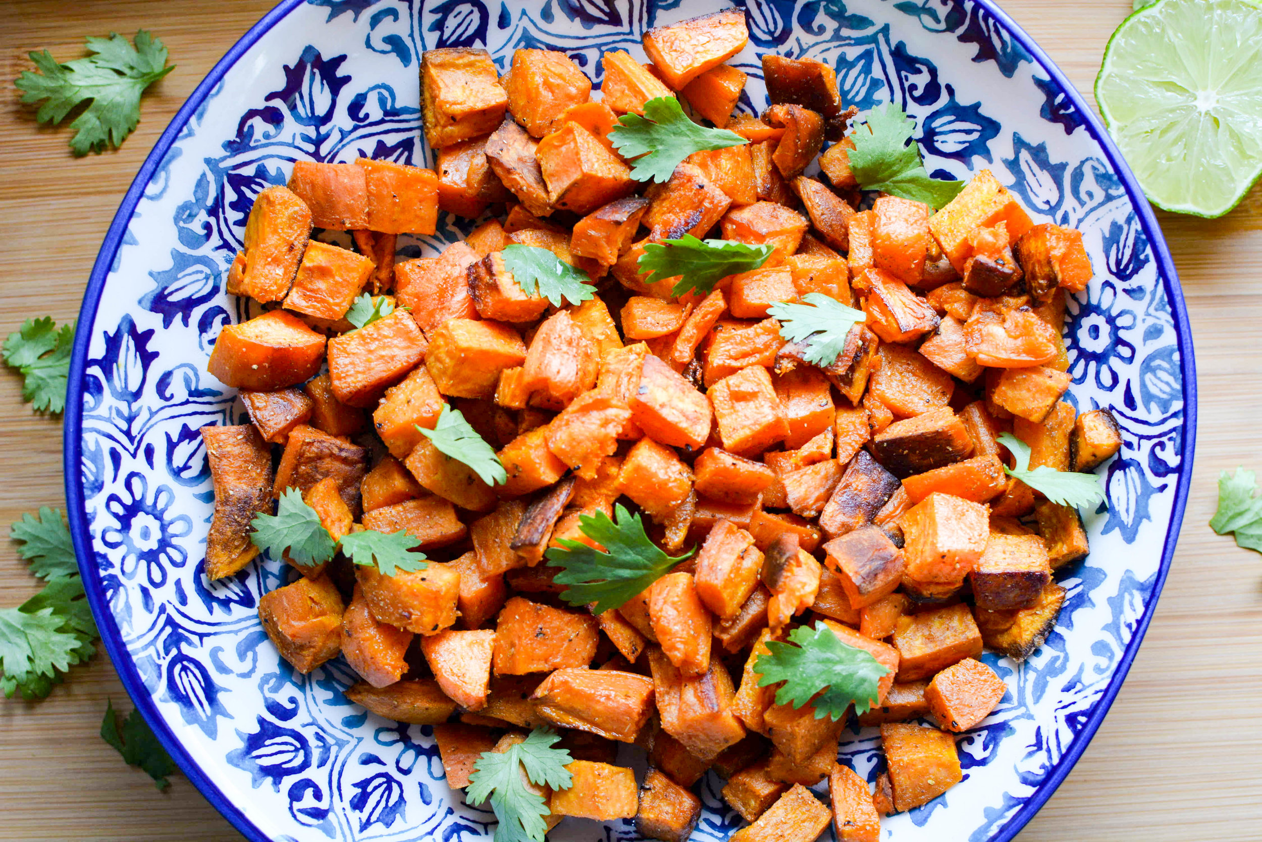  sweet potatoes with ginger, coriander and cumin 