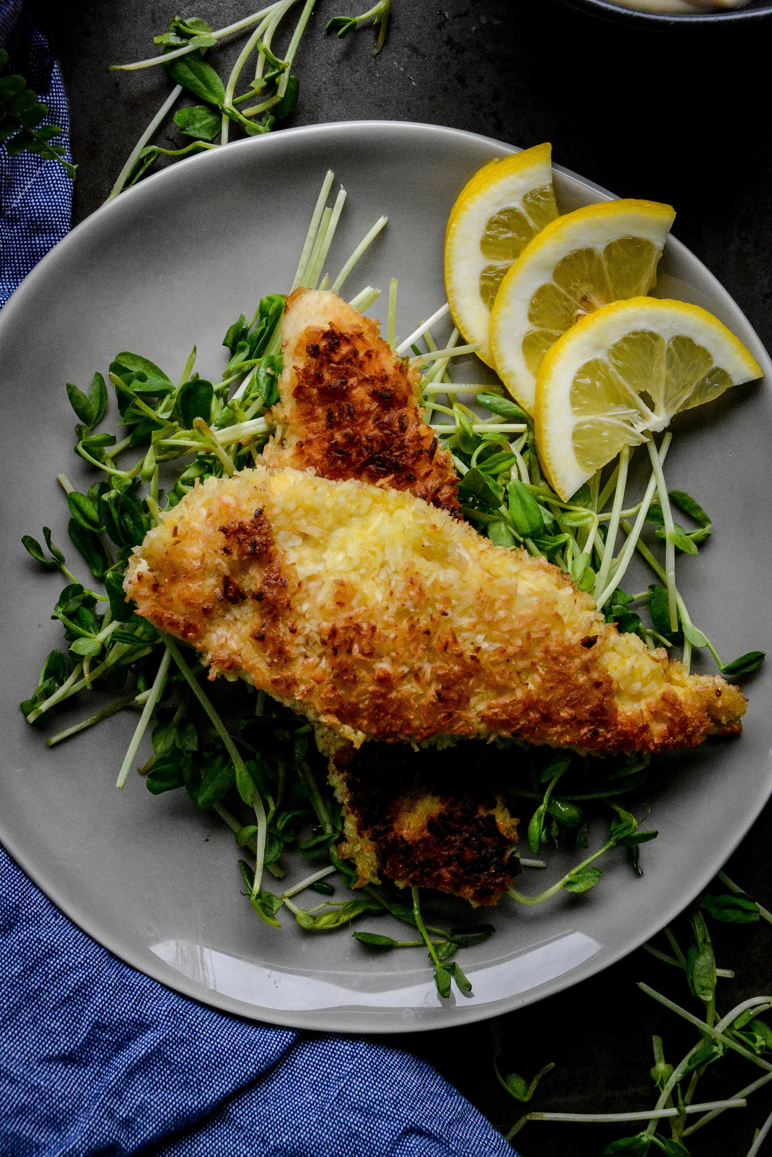  coconut crusted chicken tenders with honey mustard sauce 