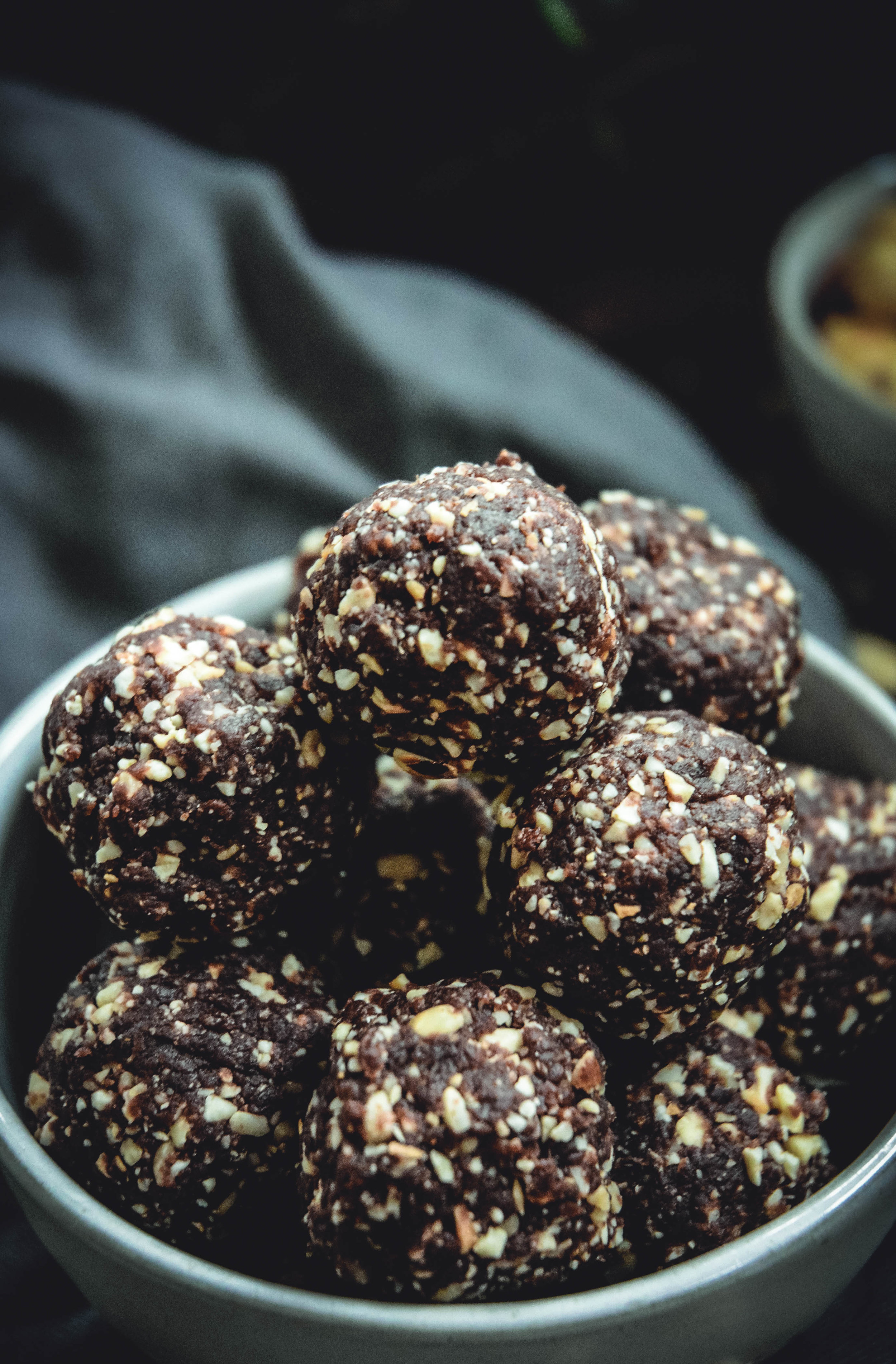  chocolate hazelnut balls in bowl