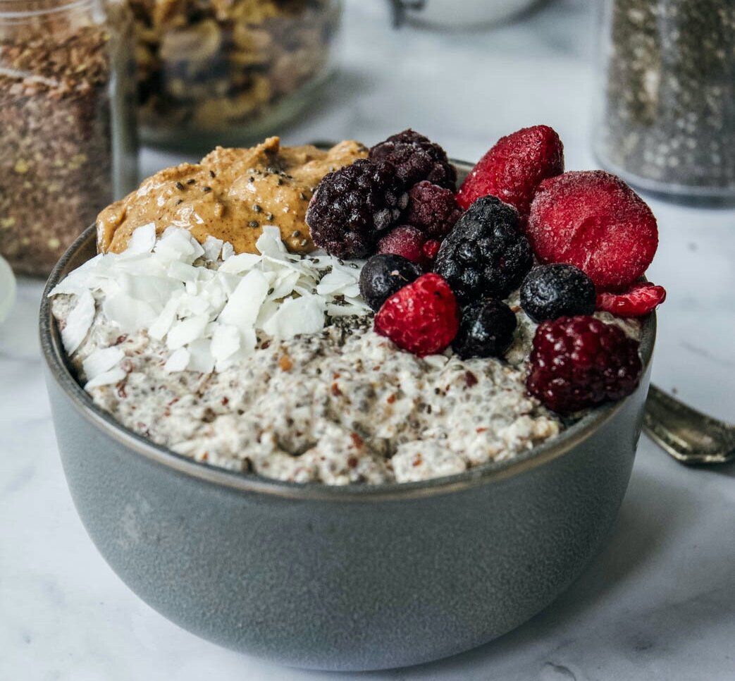  Overnight paleo oatmeal in bowl