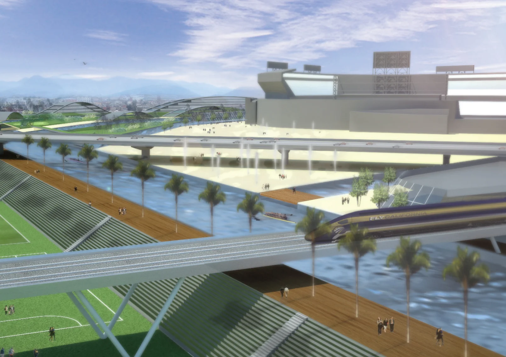 An Olympic training facility in the Santa Ana River.