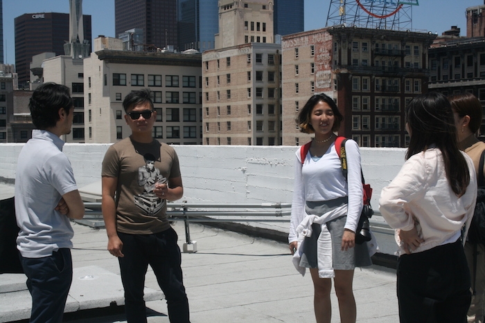 Waseda and UCLA students visit Jimenez Lai at the Bureau Spectacular office. 