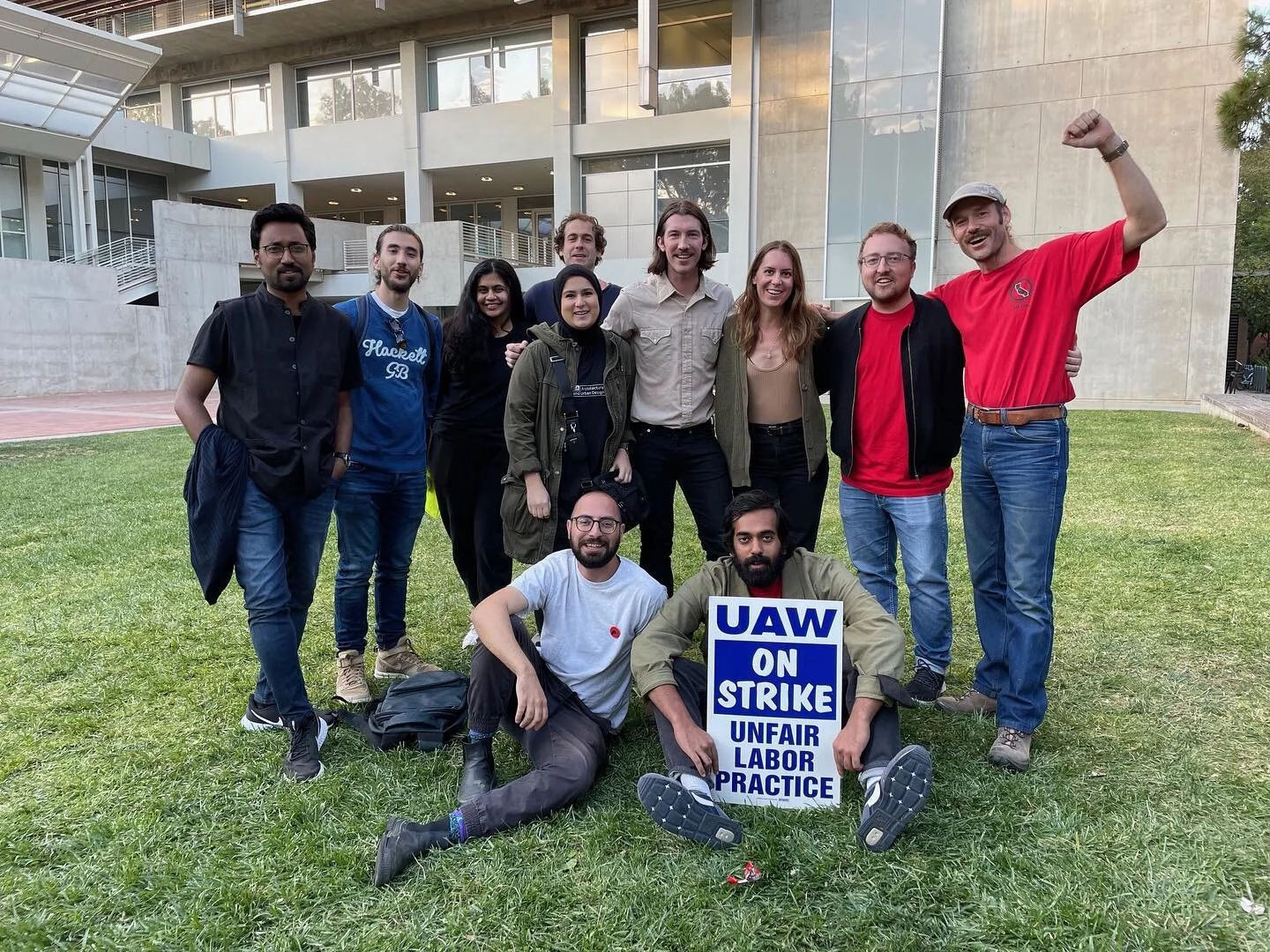 The AUD doctoral crew has been at the forefront of this strike - we are so grateful to learn with and from this incredible group of students. Solidarity!