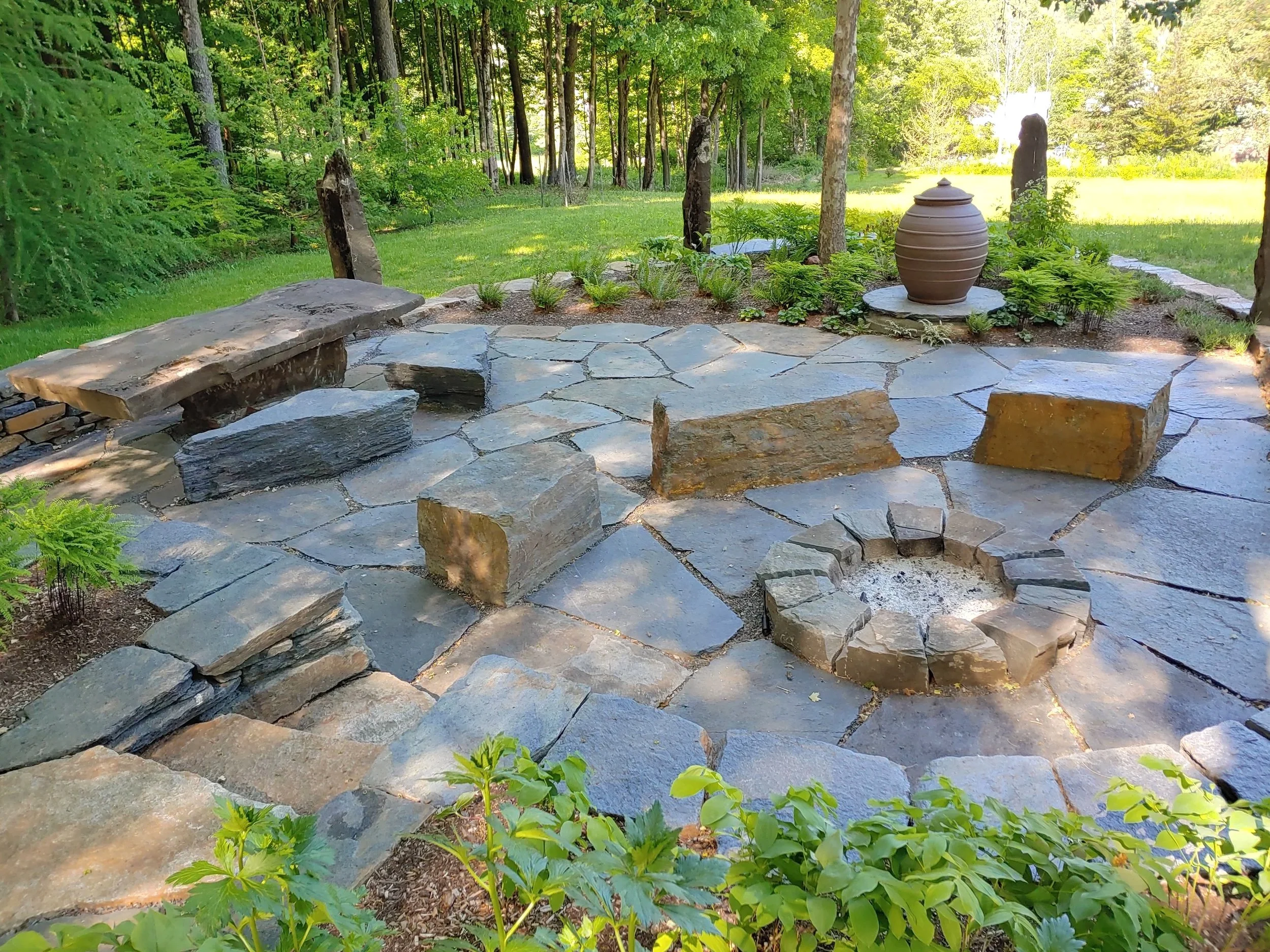 Garden sanctuary seating area
