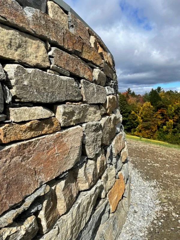 Natural New Hampshire stone, stone retaining wall 