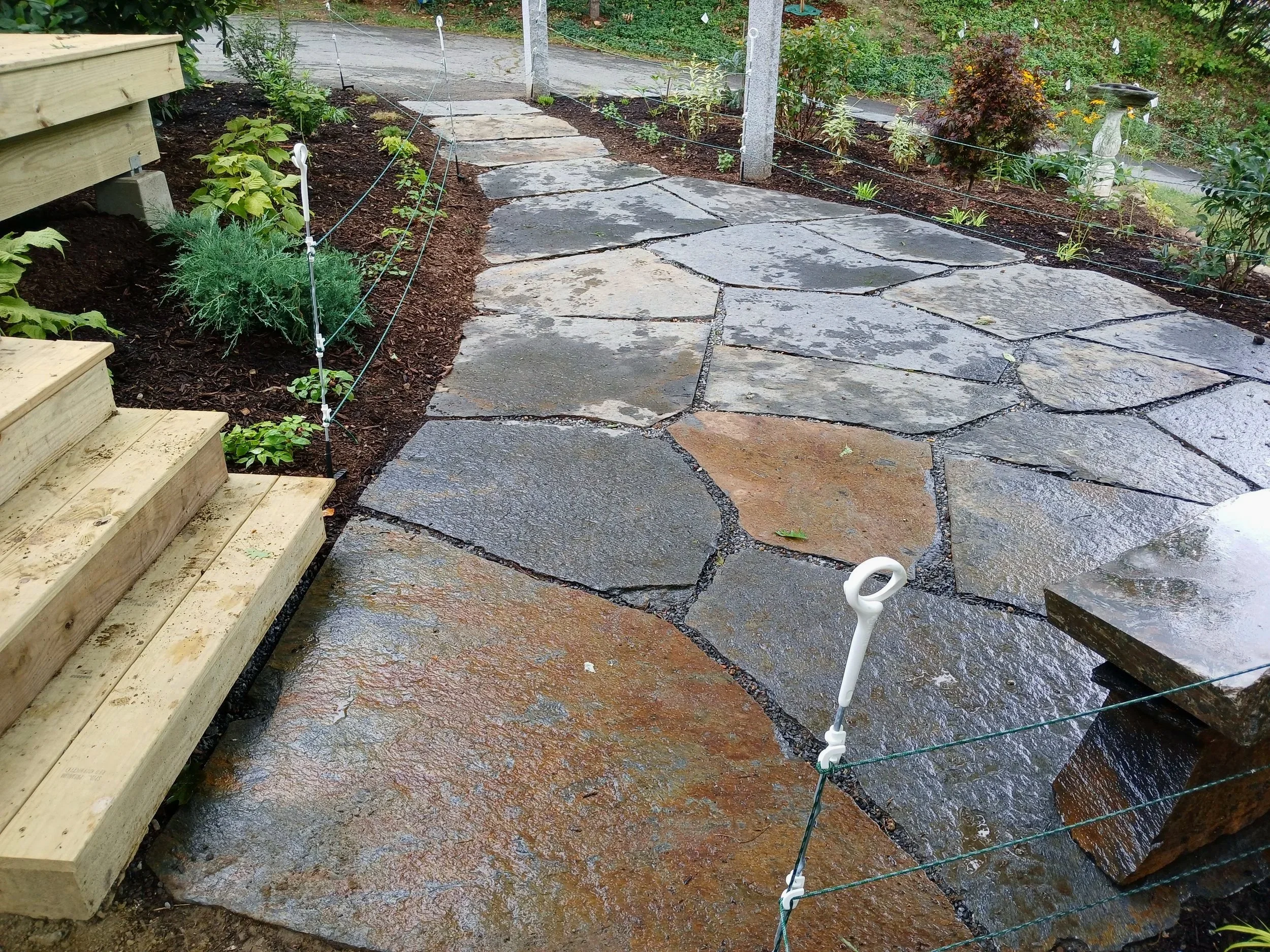 Hand shaped goshen stone patio