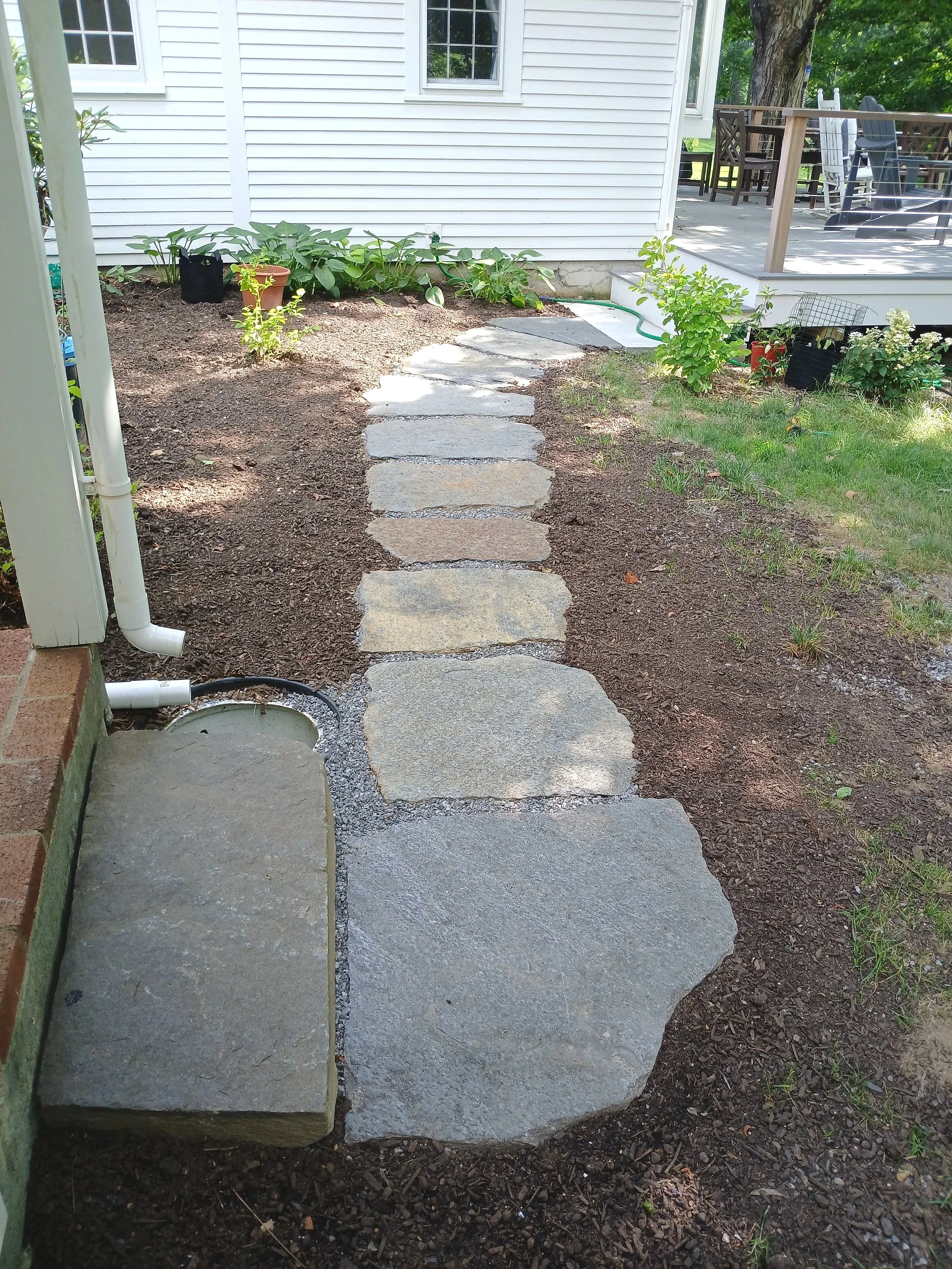 Natural stone garden path 