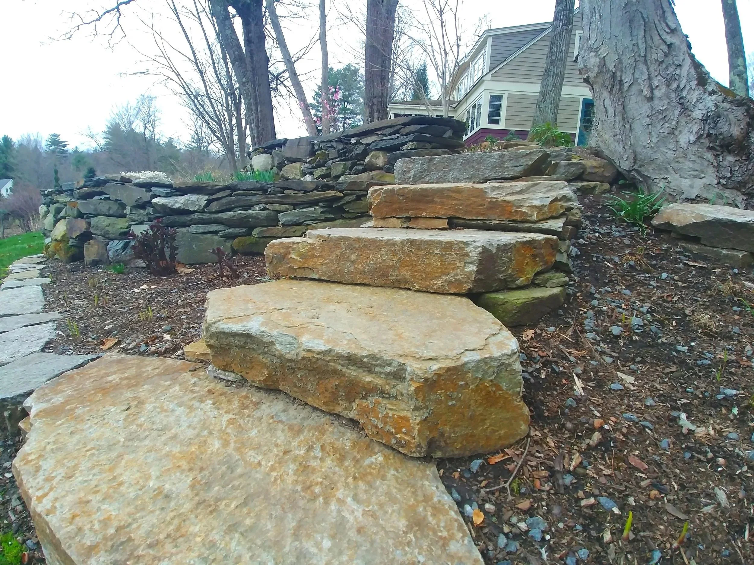 Rustic stone steps 