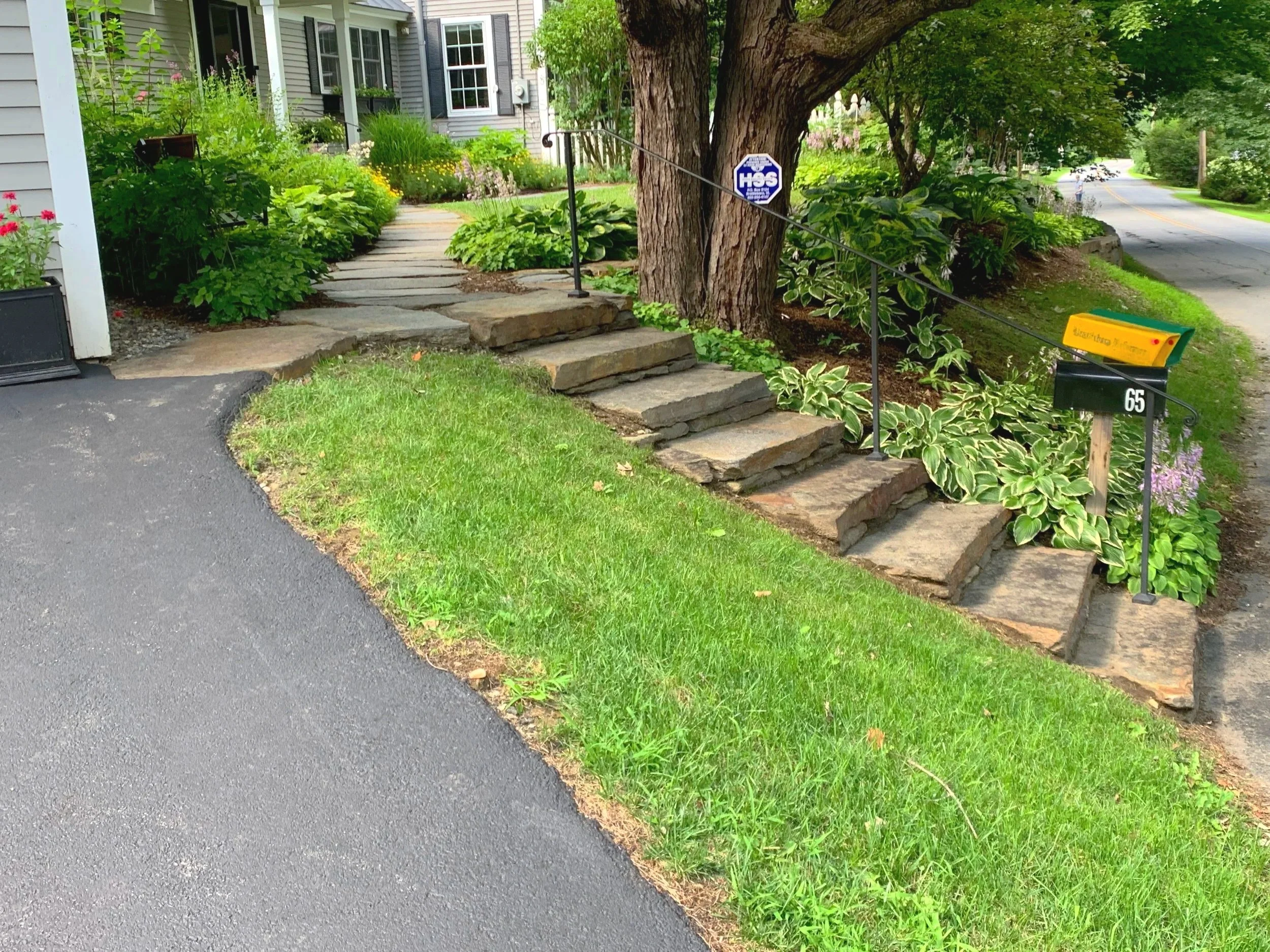 Gradually ascending natural stone steps 
