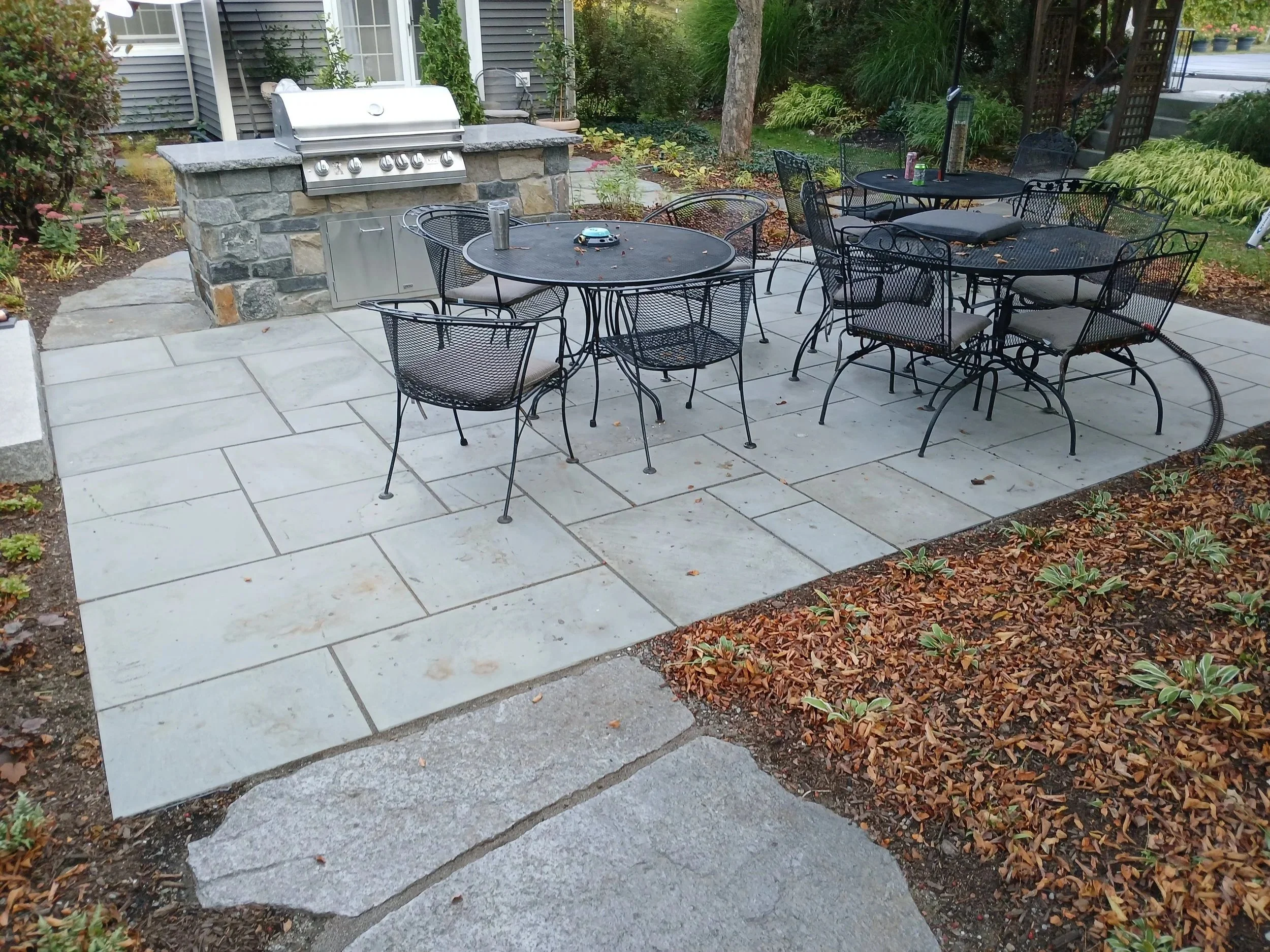 Hand cut bluestone patio 