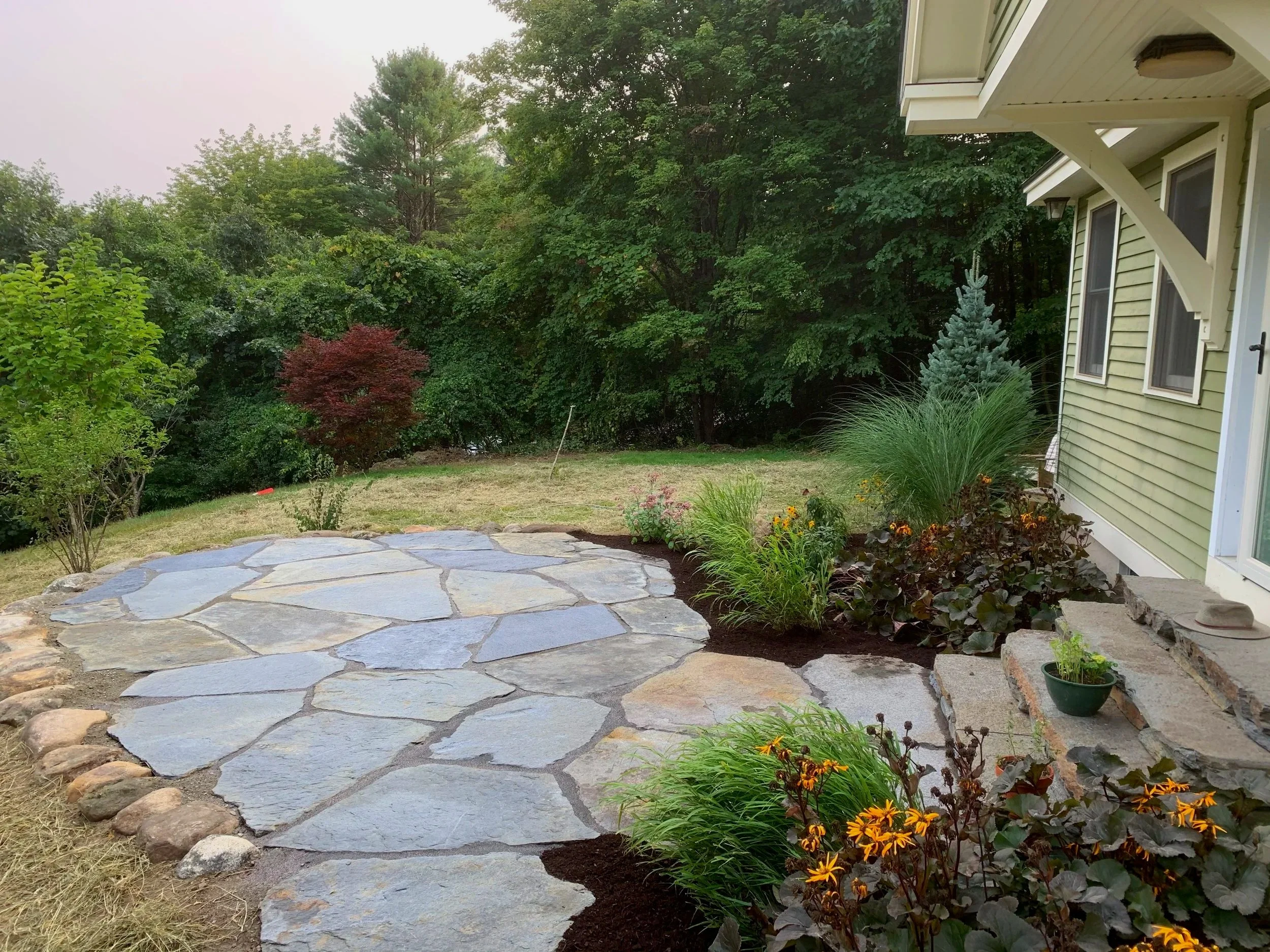 Goshen flagstone gathering patio