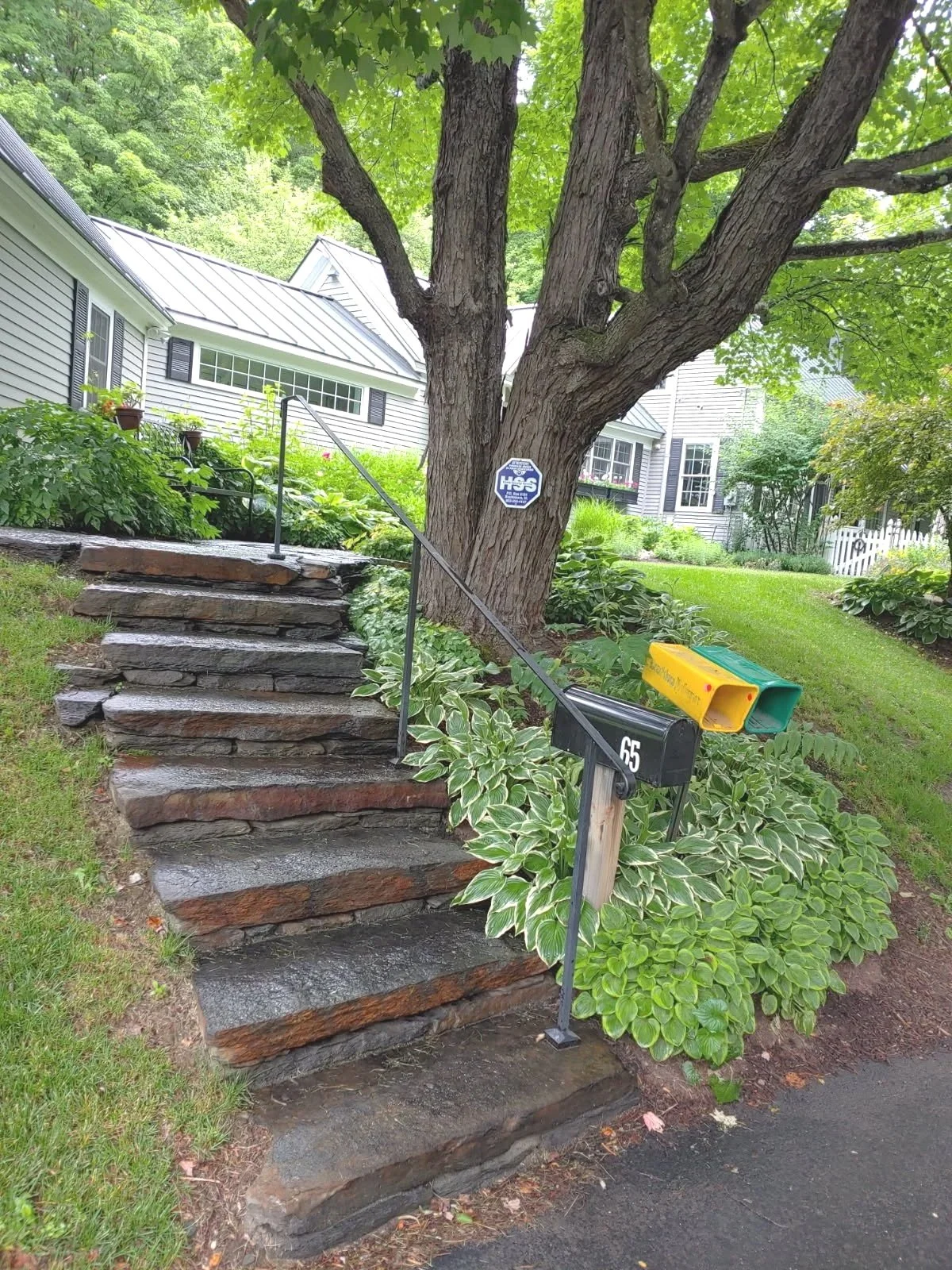 Gradually ascending natural stone steps 